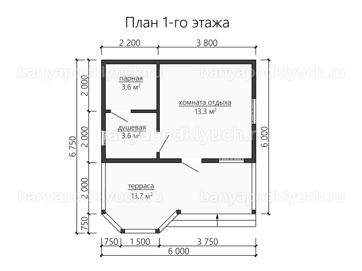 Каркасная баня 6.75x6 м Каркасная баня 6.75x6 м